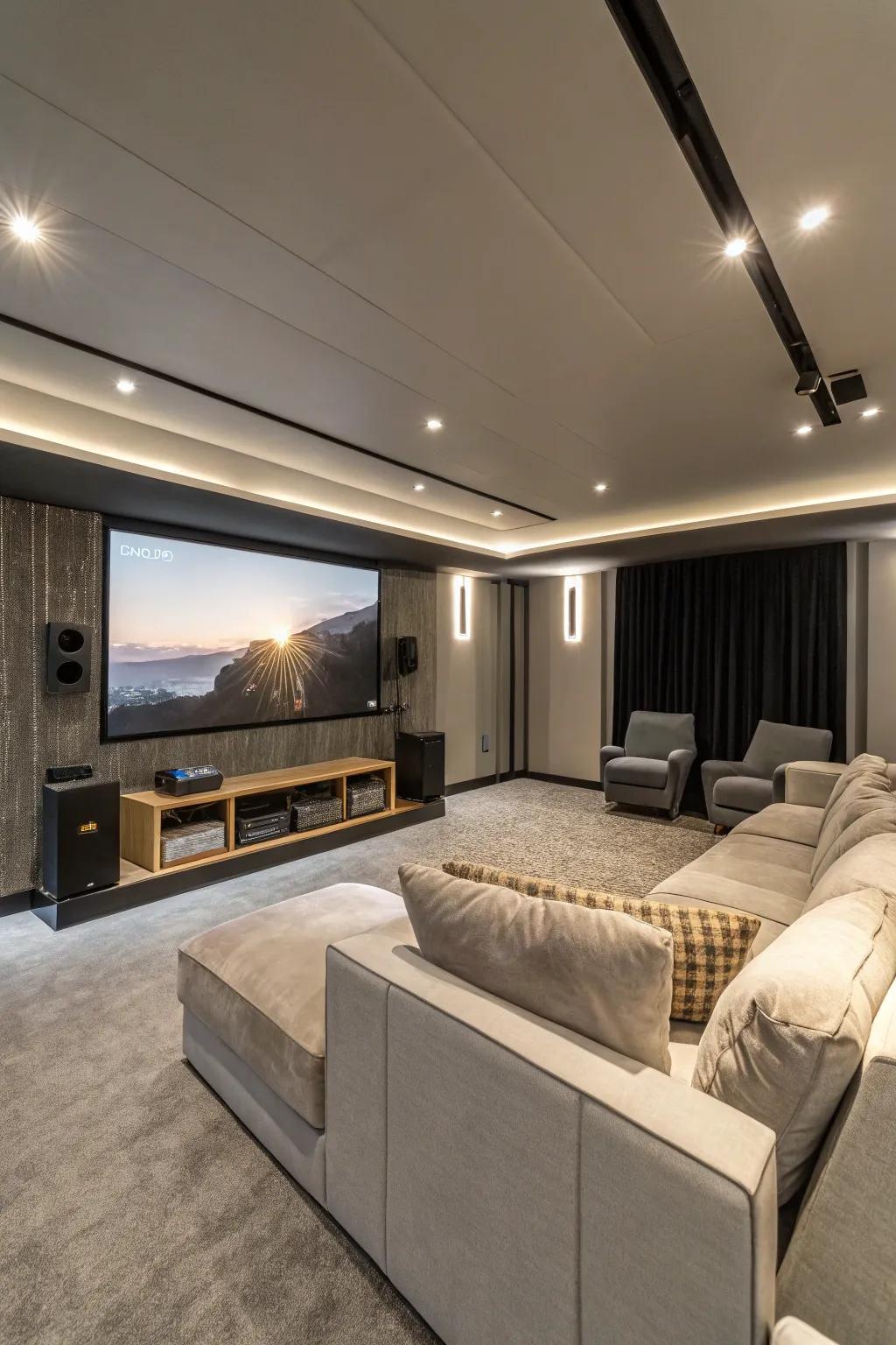 Home theater in a room.