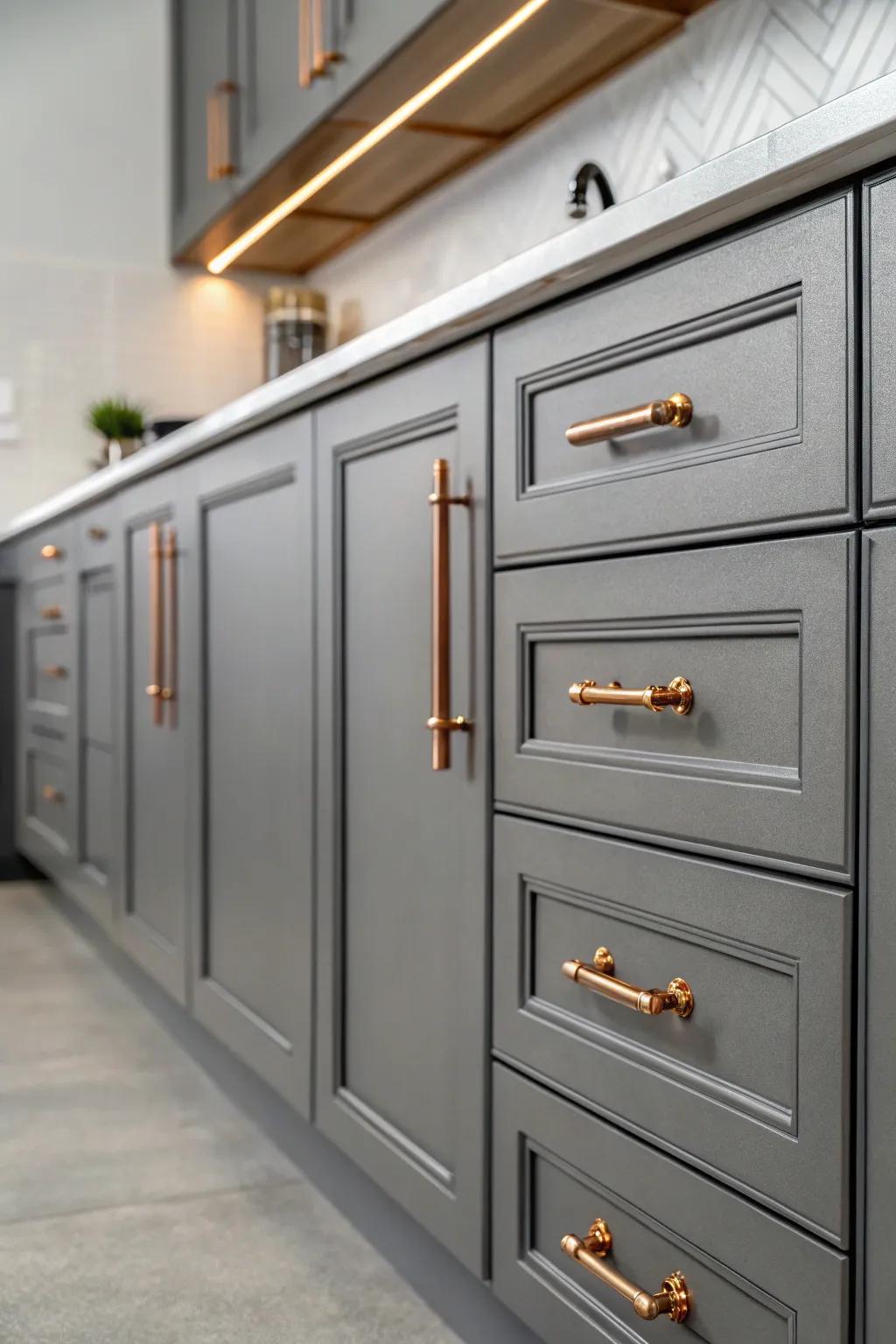 Incorporate luxury through varied metallic touches.