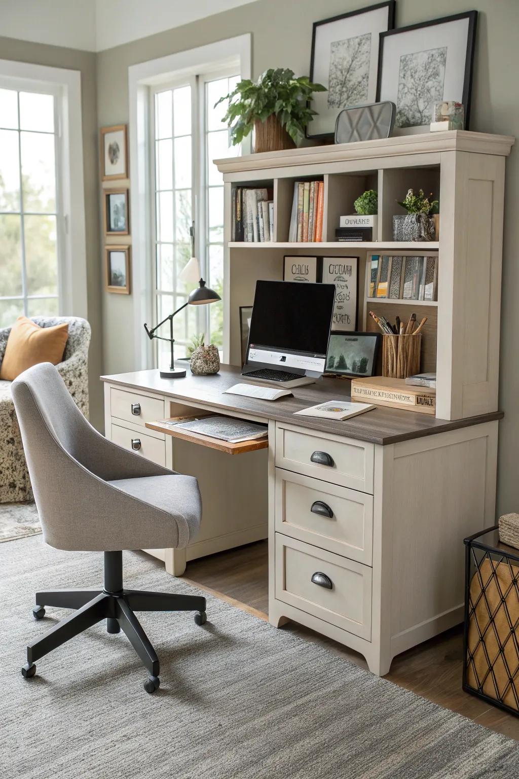 Versatile furniture enhancing utility in the office.