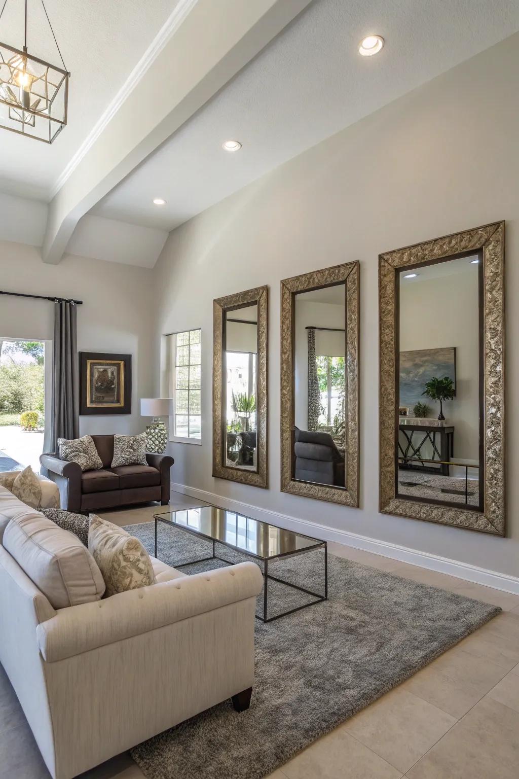 Mirrors enhance the sense of space and light.