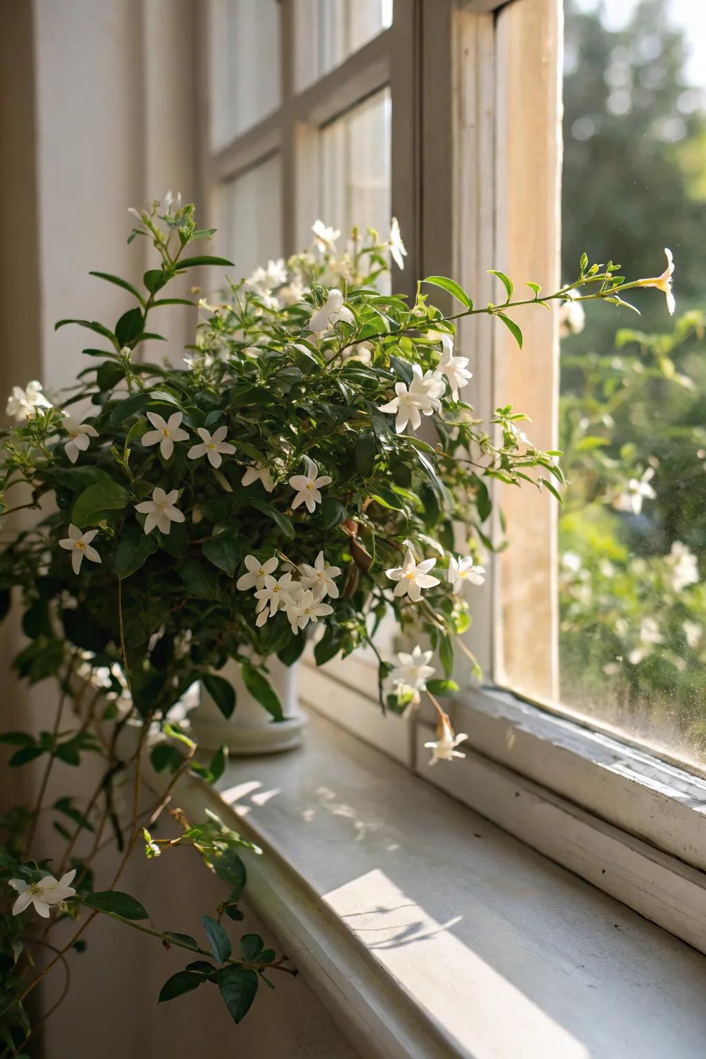 Pleasing fragrances emitted by jasmine fills the air.