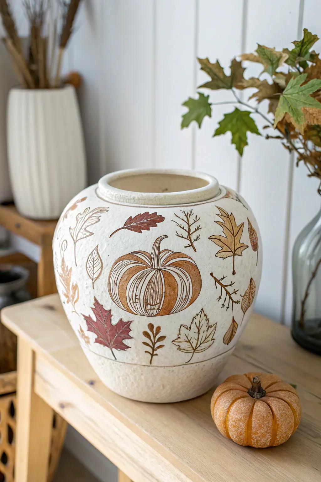 Embrace the beauty of autumn with minimalist pot designs that celebrate the season's charm.