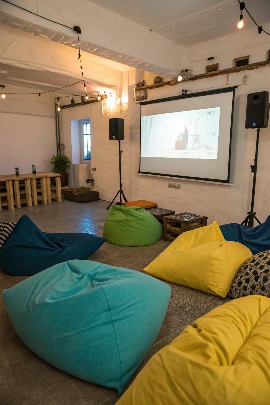 Cushions provide cozy seating.