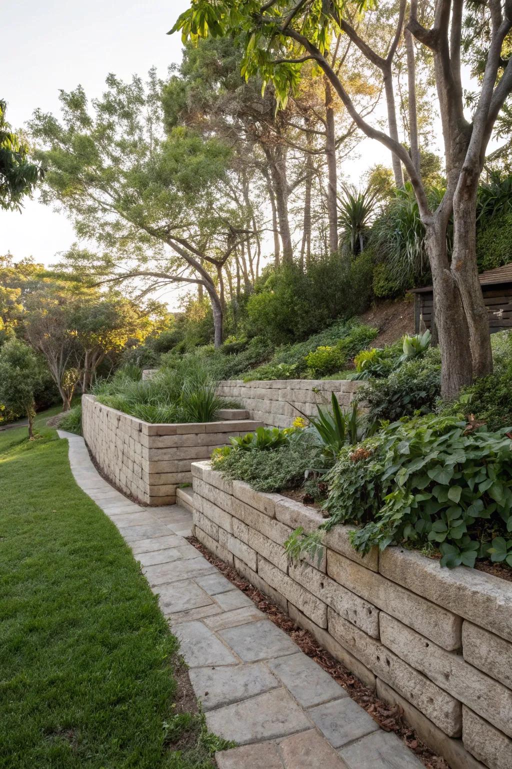 Sustainable materials render retaining walls environmentally sound and stylish.