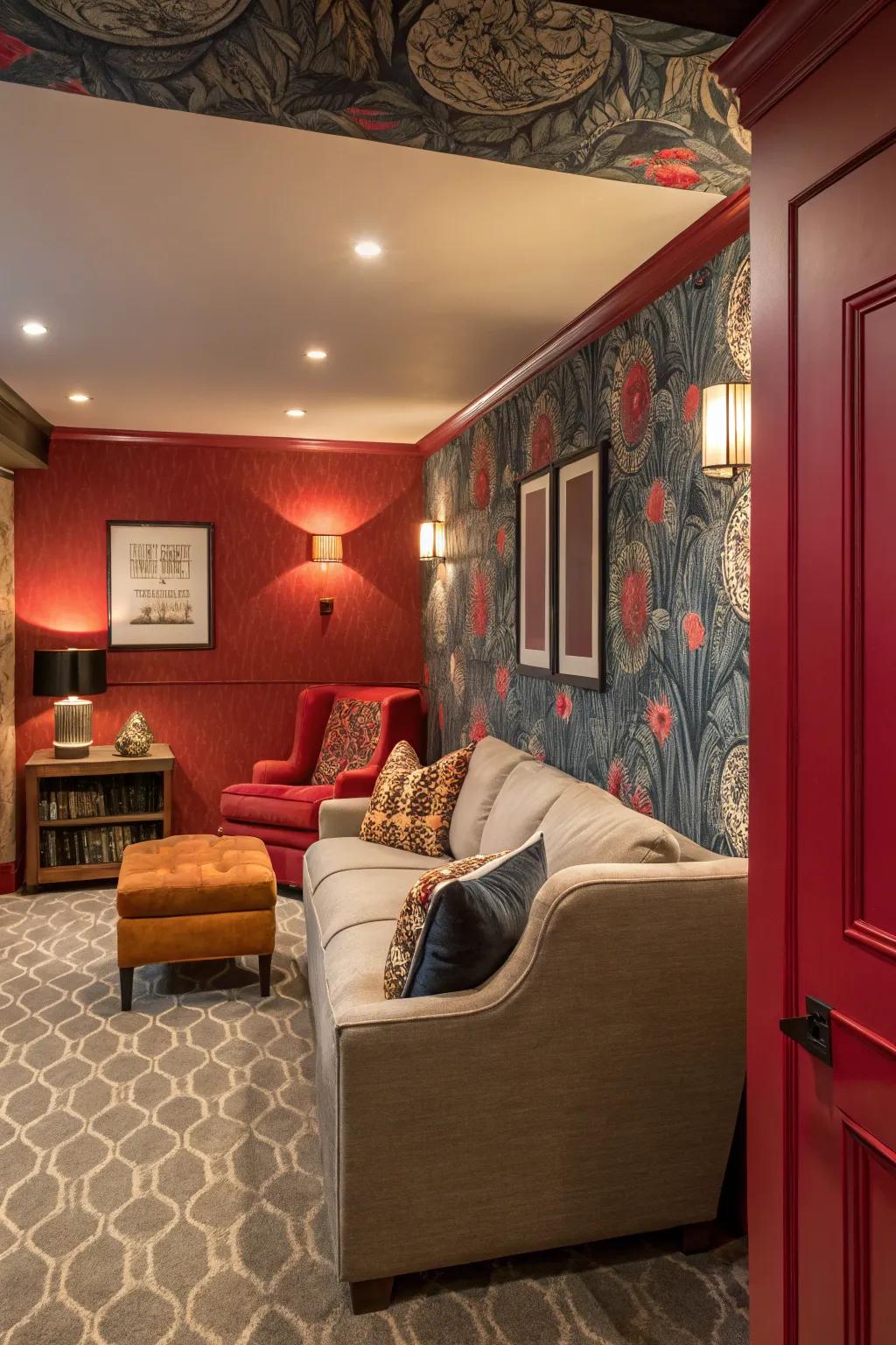 Feature walls add dimension and create a focal point.