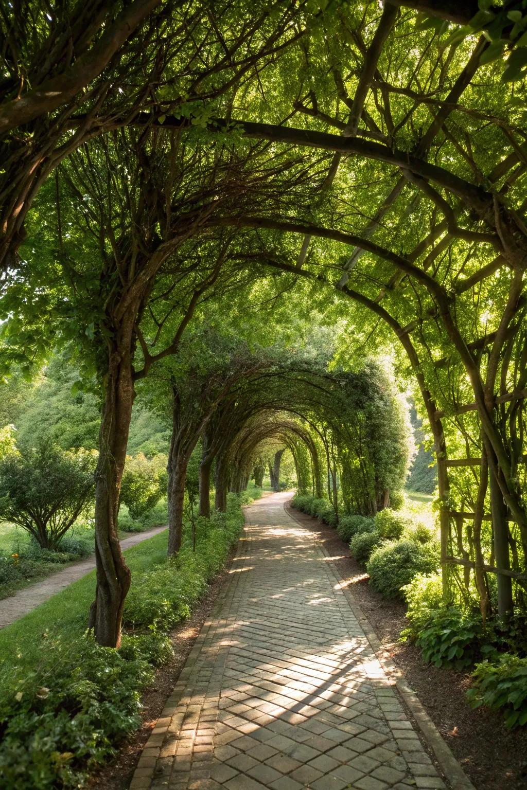 Create a magical touch with natural tree arches.