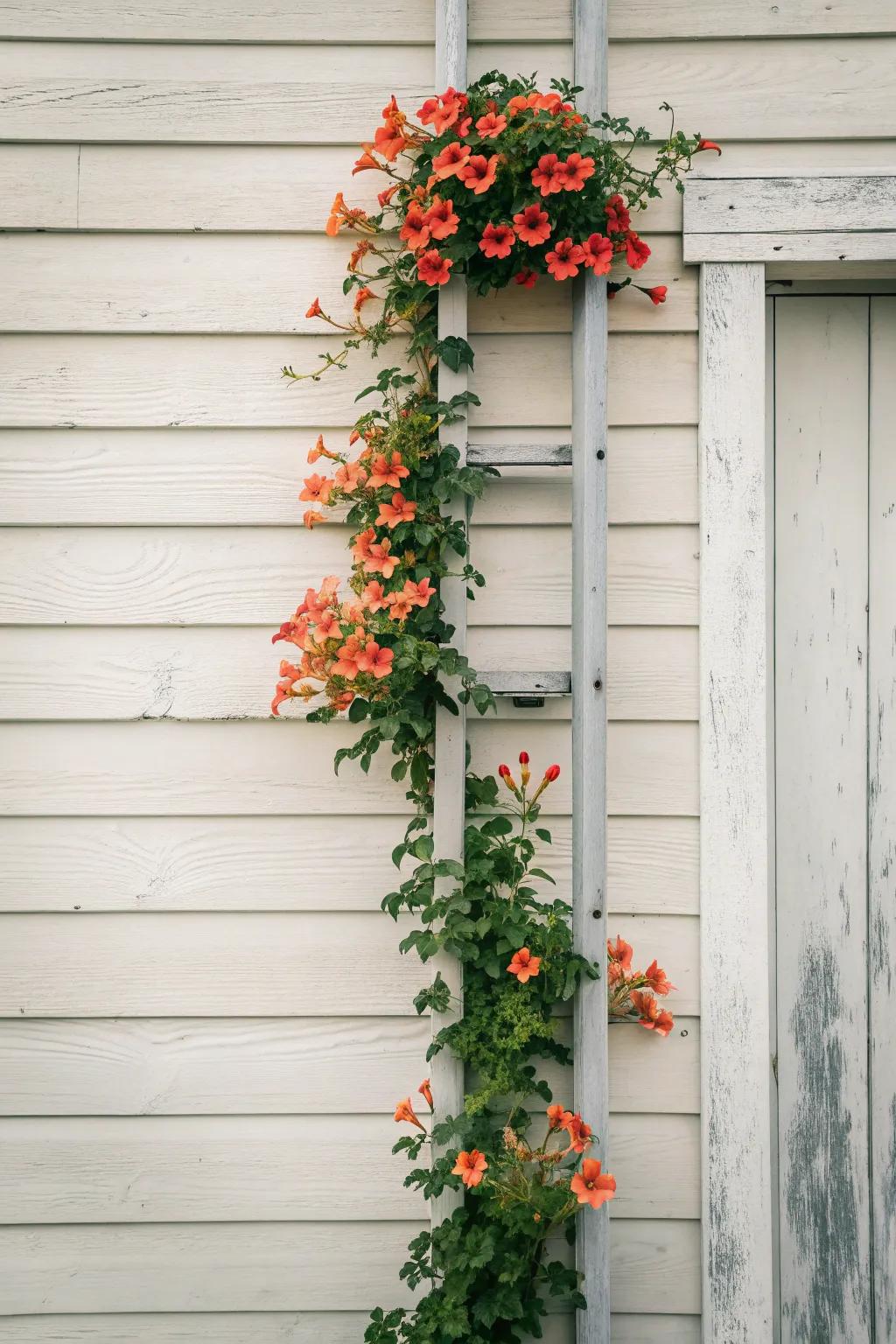 Transform old gutters into stunning vertical trellises for your garden with a minimalist twist!