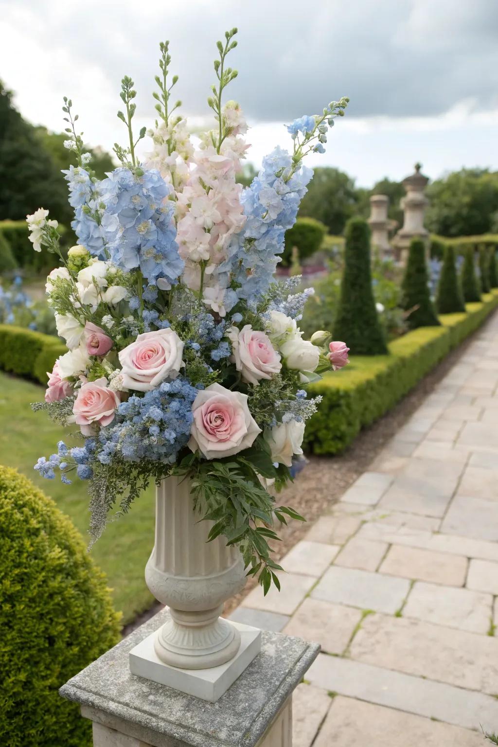 Delphiniums add height and elegance to summer bouquets.