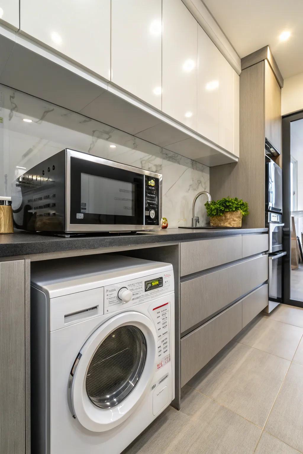 A speed oven in the utility room helps keep your primary kitchen spacious.