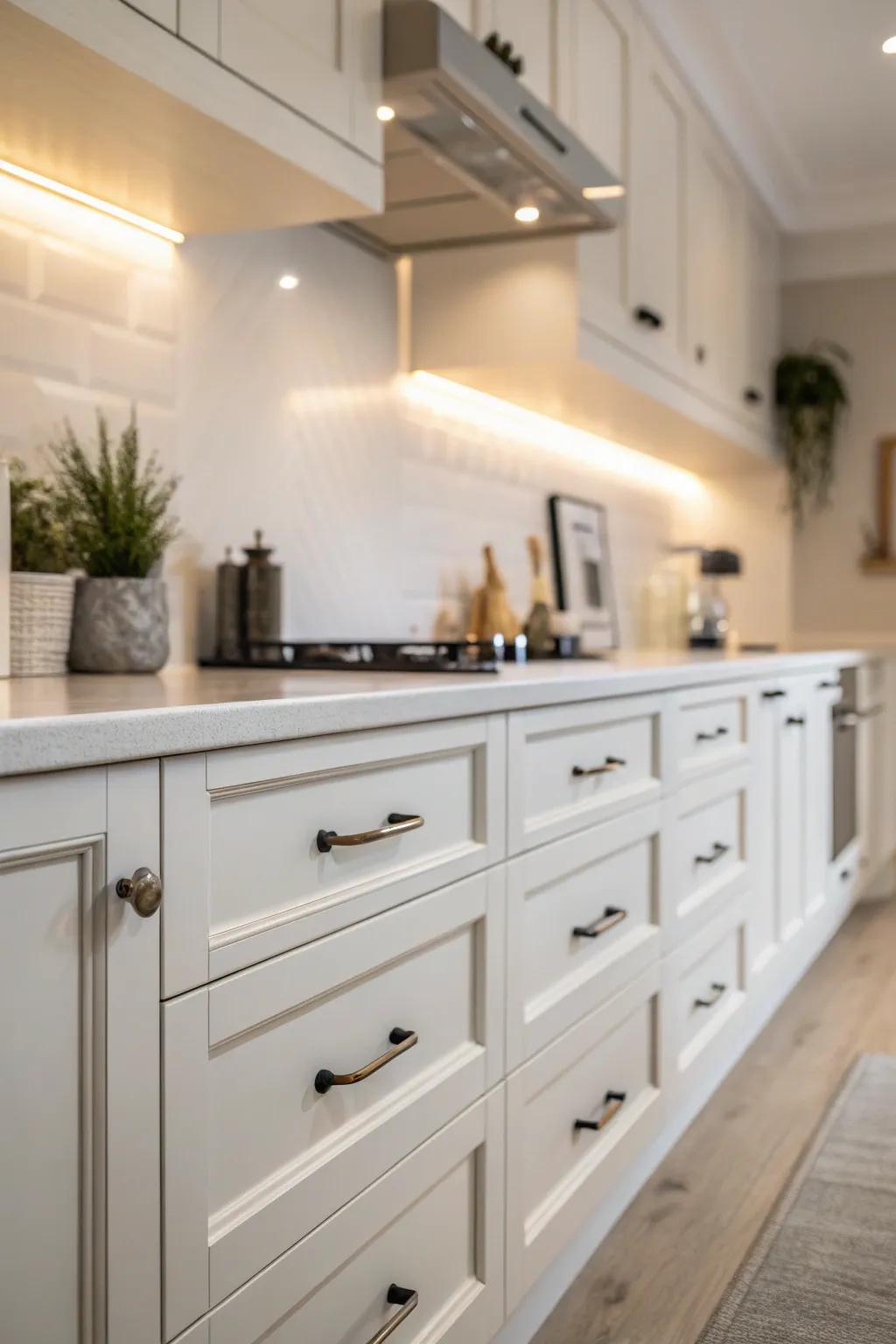 Subtle pewter tones offering understated elegance.