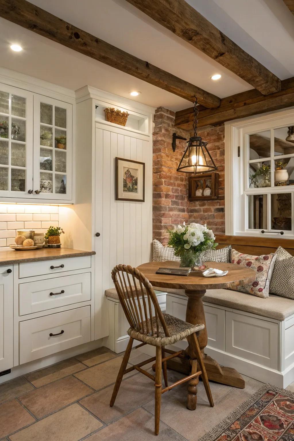 A relaxing corner makes the kitchen more inviting and homey.
