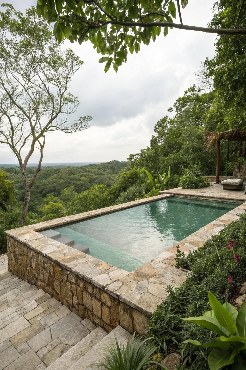 Natural stone provides a timeless and luxurious feel to your pool area.