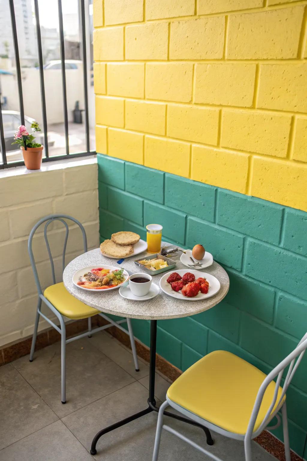 Color blocking adds a modern and artistic flair to your nook.