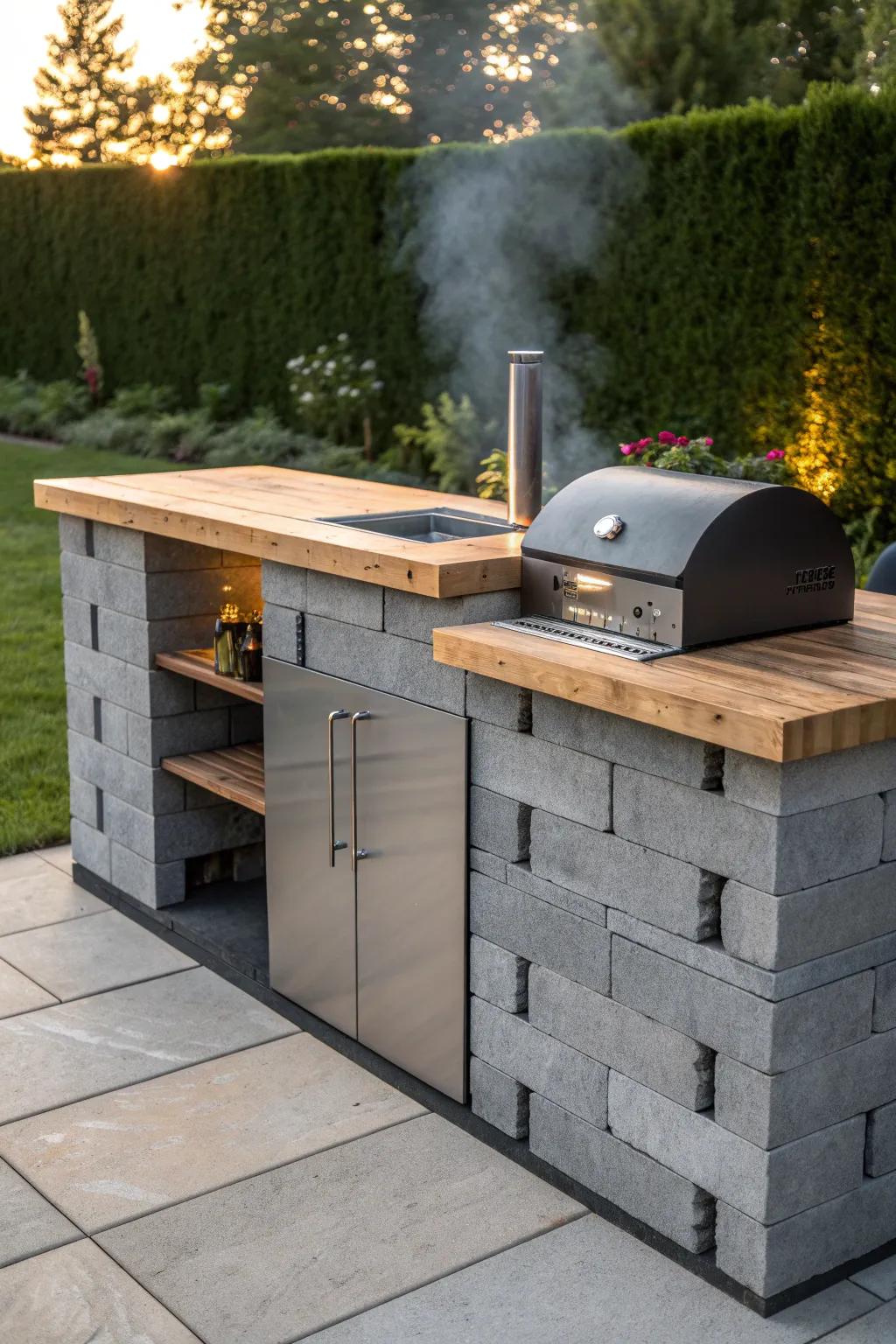 Unveil the secret within your grill station: a hidden smoker for the ultimate culinary surprise.
