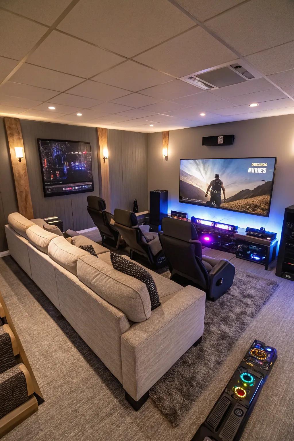 A multi-purpose hub maximizes entertainment options.