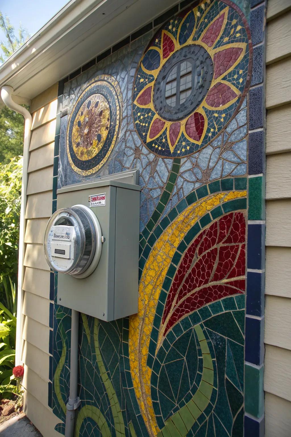 Transform utility into art with a captivating mosaic tile masterpiece.