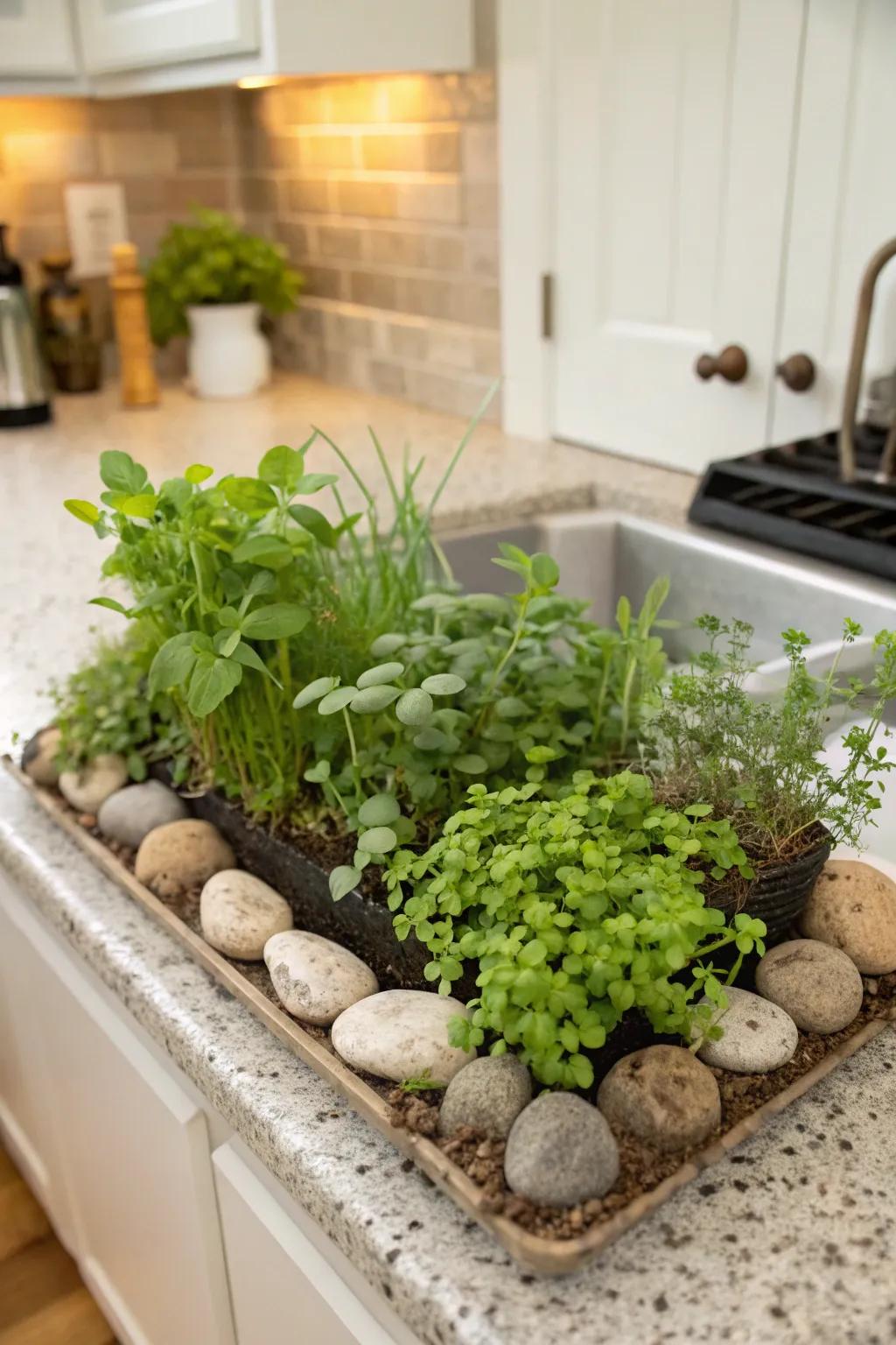 An edible rock garden is both practical and visually appealing.