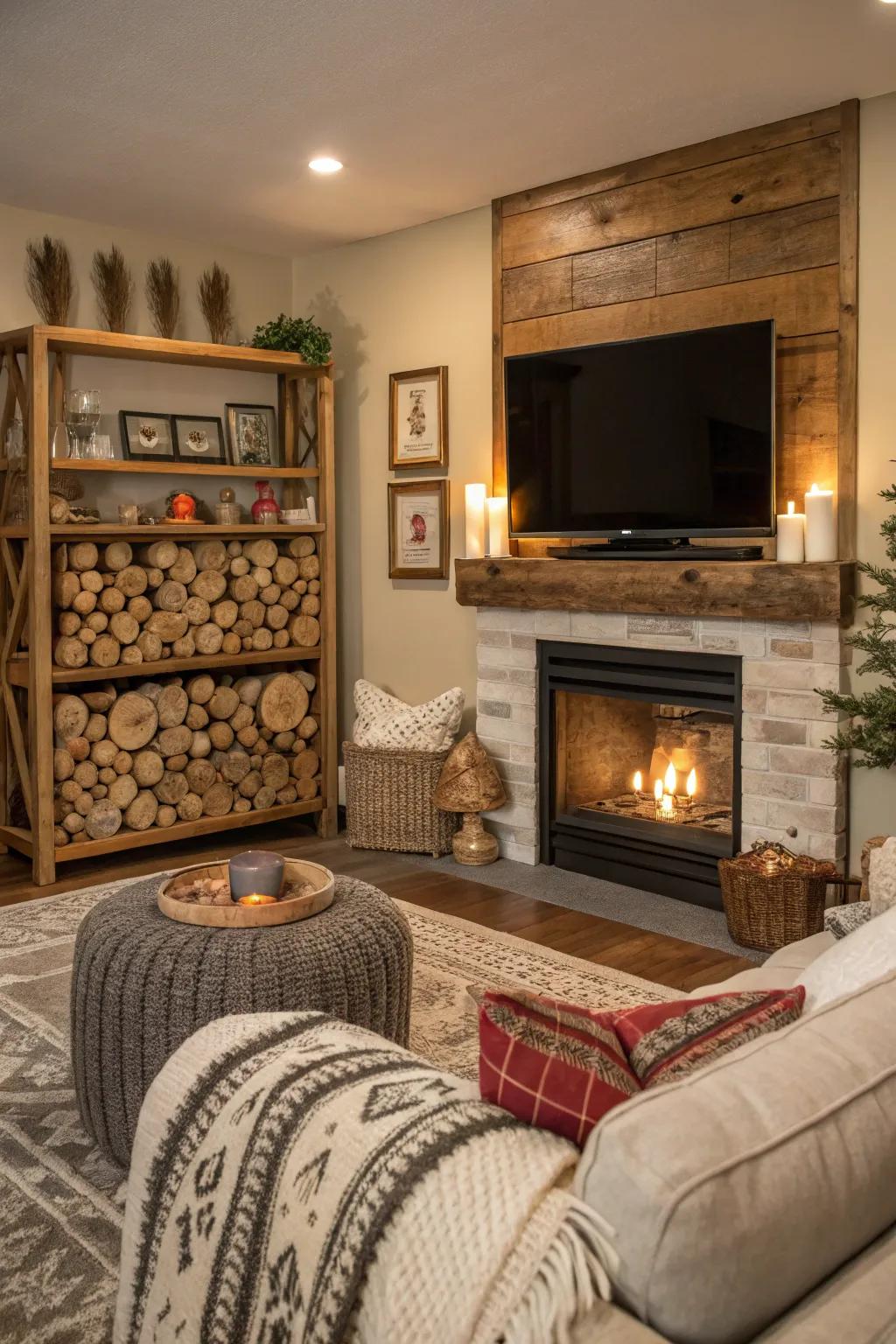 Varied textures add dimension and visual interest to the space.