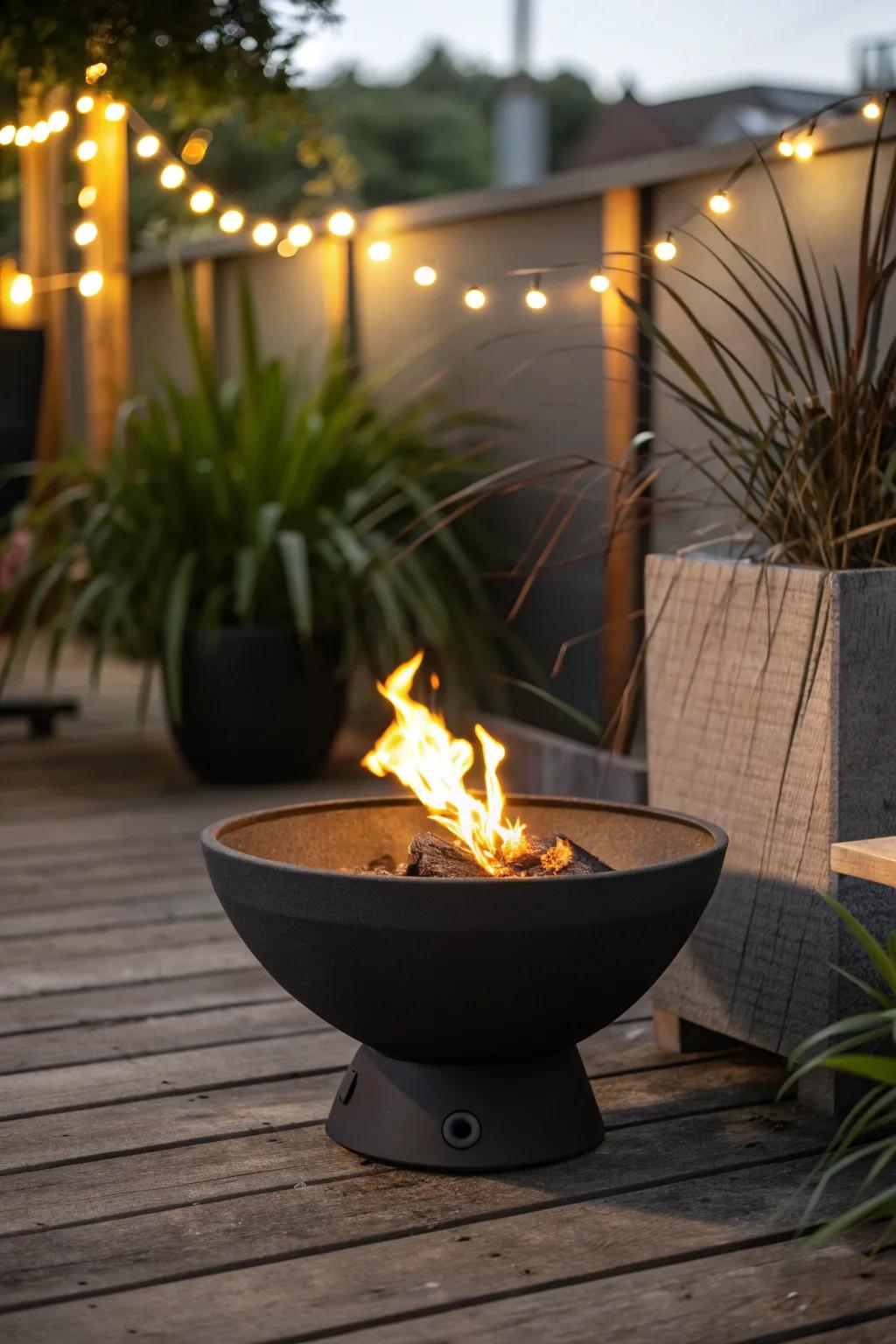 Ignite your patio nights with this stylish portable fire bowl—versatile warmth at its finest.