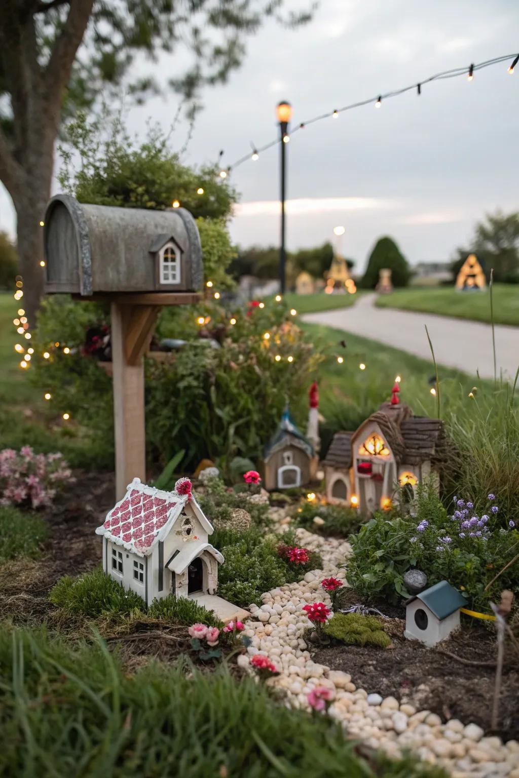 A fairy garden adds a magical and playful element to your mailbox.
