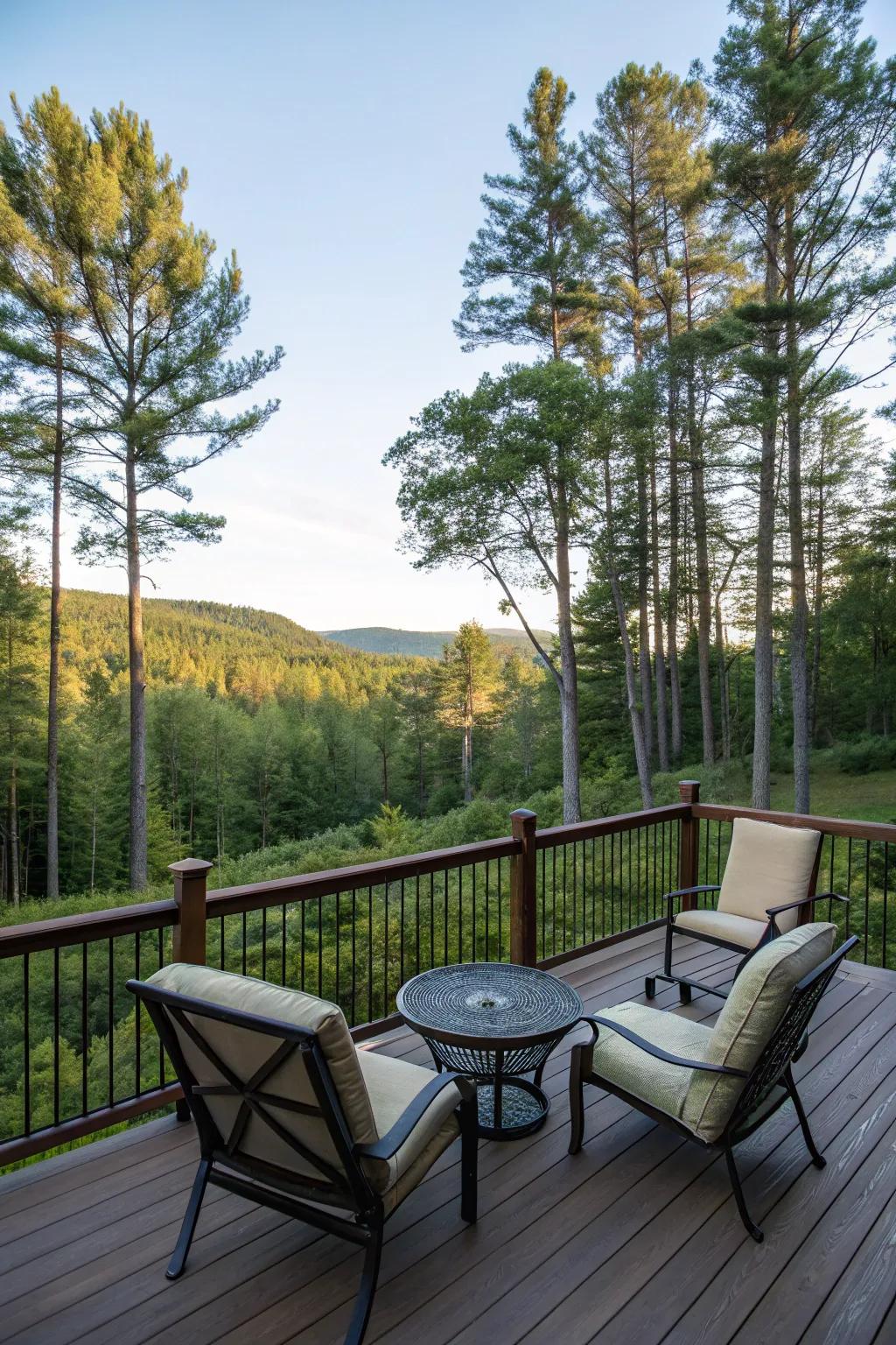 An inviting outdoor living area enhances the connection to nature.