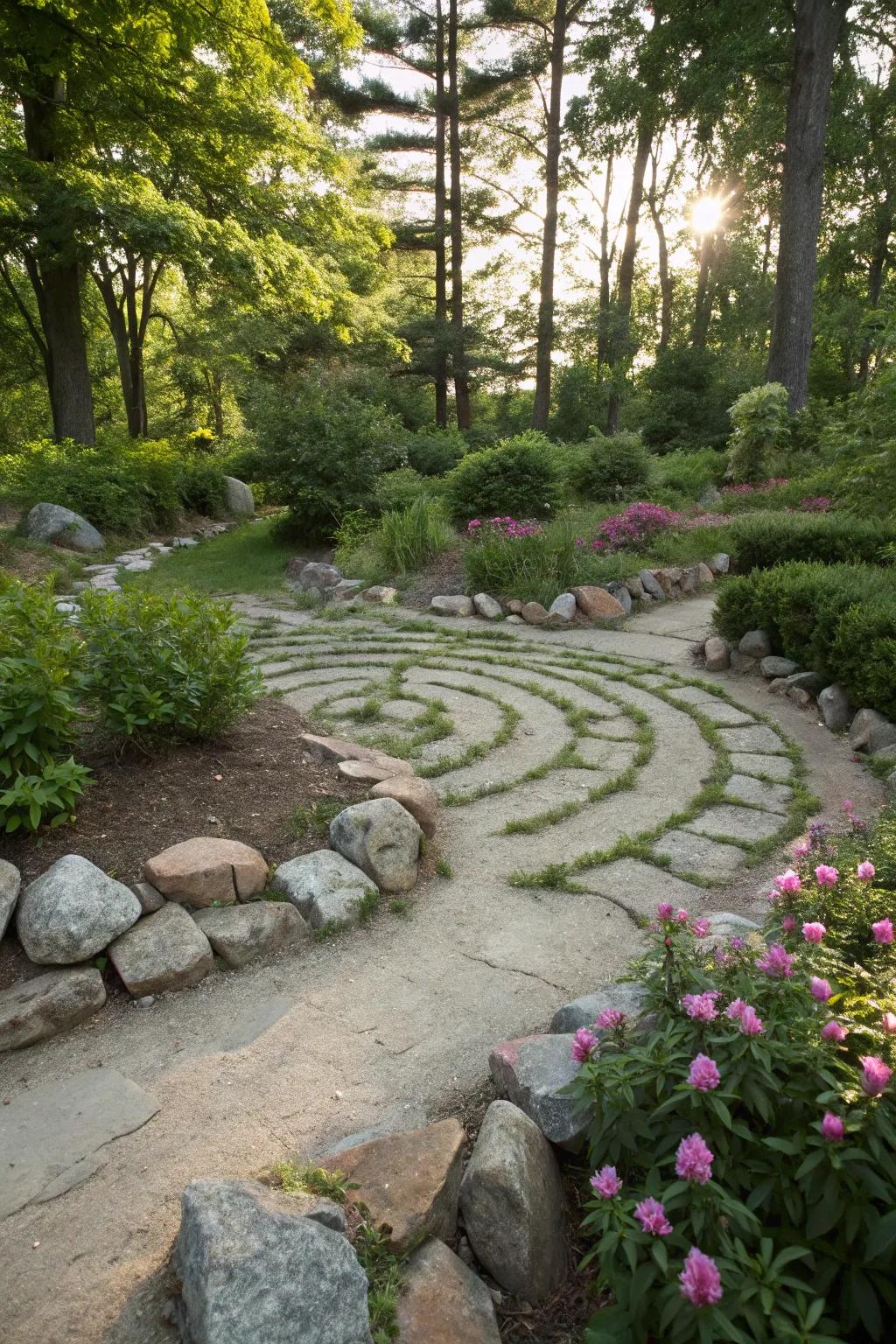 Stone mazes inject a component of enigma and meditation.