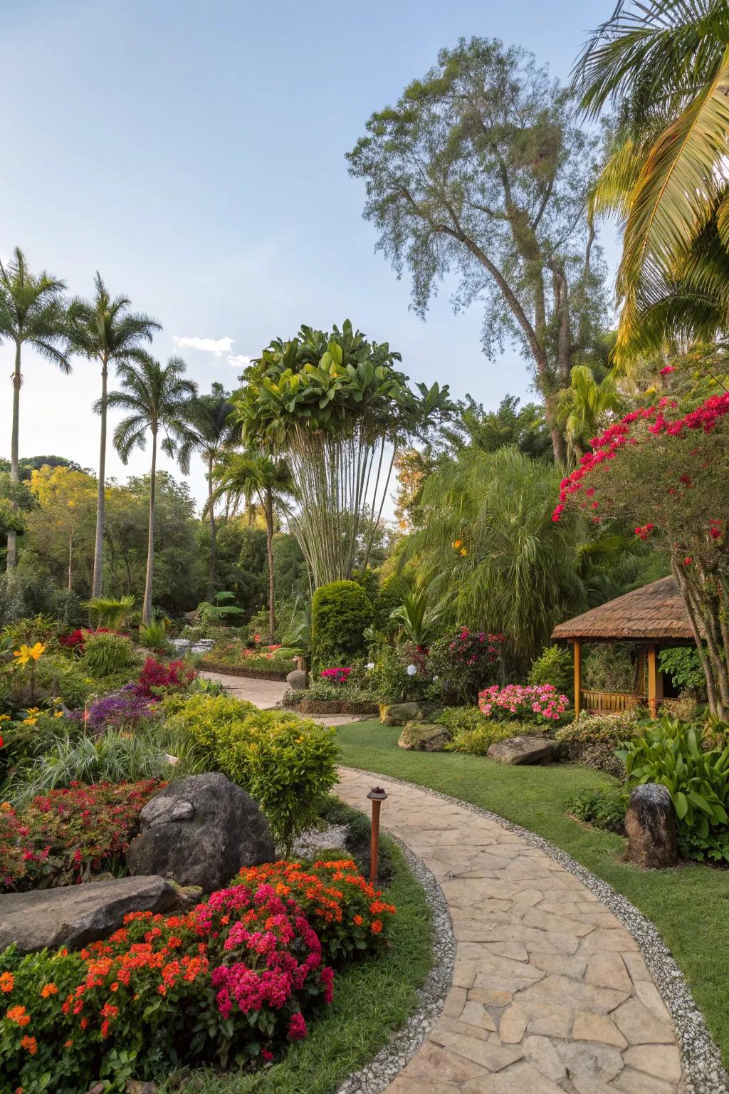Styled sectors proffering diversity and intrigue in the tropical garden.