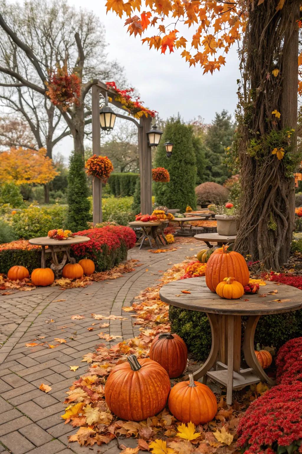 Seasonal decor sustains gardens feeling revitalized and exhilarating.