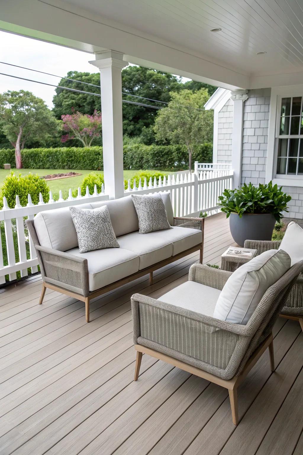 Modern furniture makes your porch both stylish and comfortable.