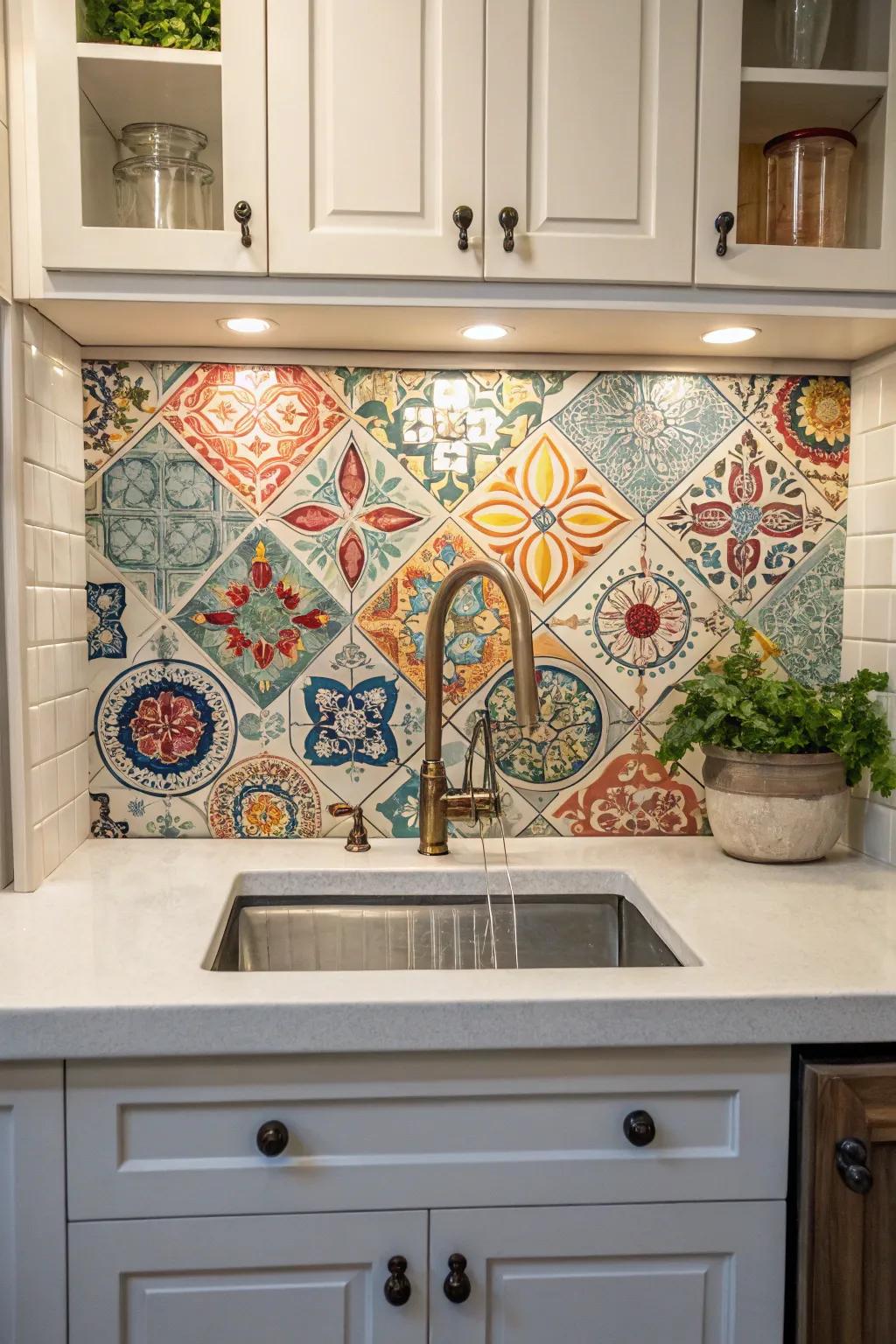 Add flair with a decorative backsplash.