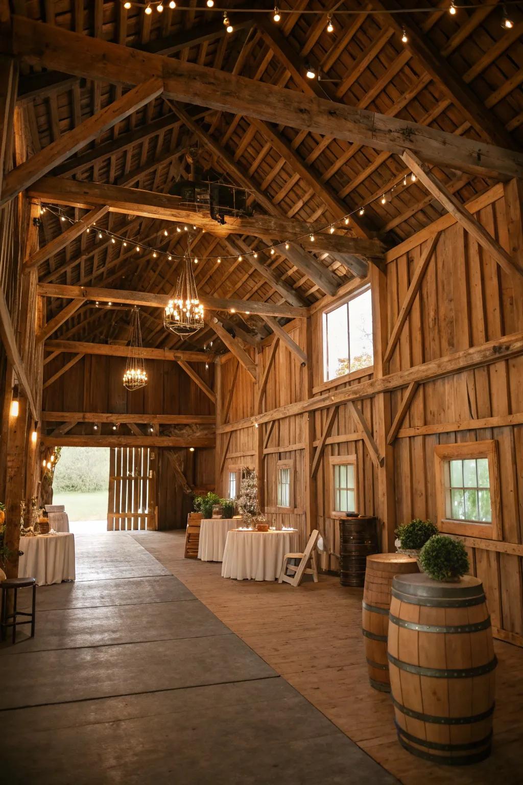 Rustic interiors deliver a sense of warmth and hospitality.