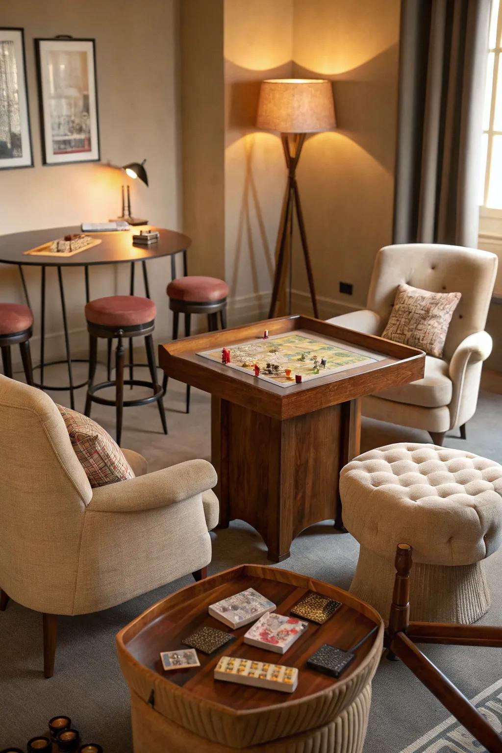 Comfortable seating options ensure everyone can enjoy the game in style.