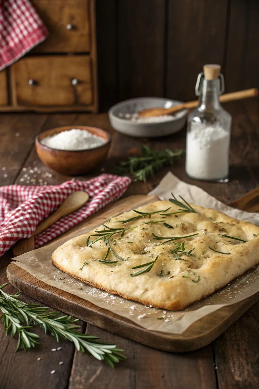 A classic focaccia, light and flavorful, ready for any occasion.