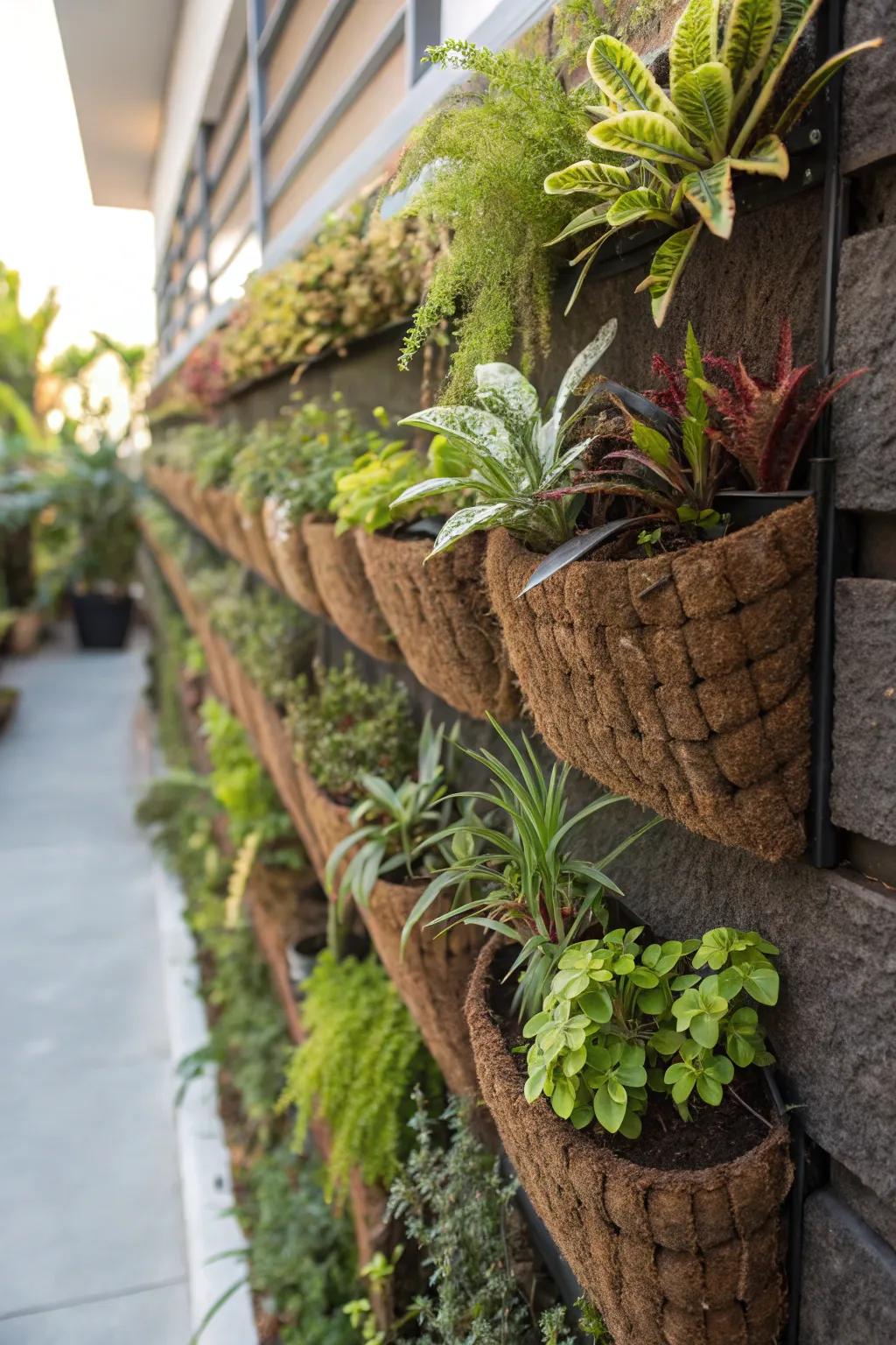 A vertical garden wall adds life and texture to any space.