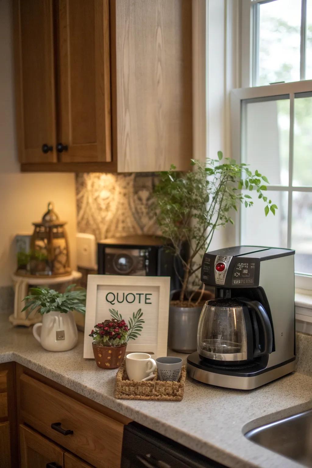A compact countertop station adds both function and style to your kitchen.