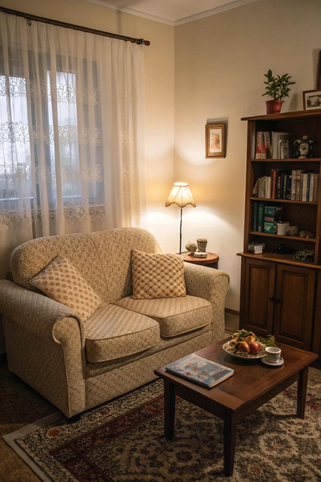 An alluring loveseat perfect for limited spaces.