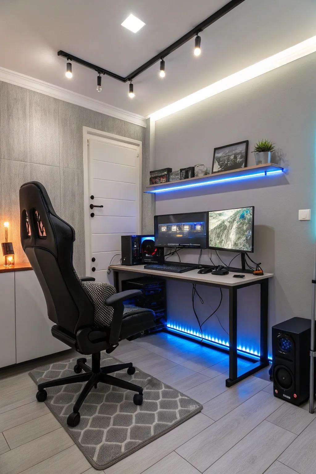 A vibrant gaming station that combines style with functionality.