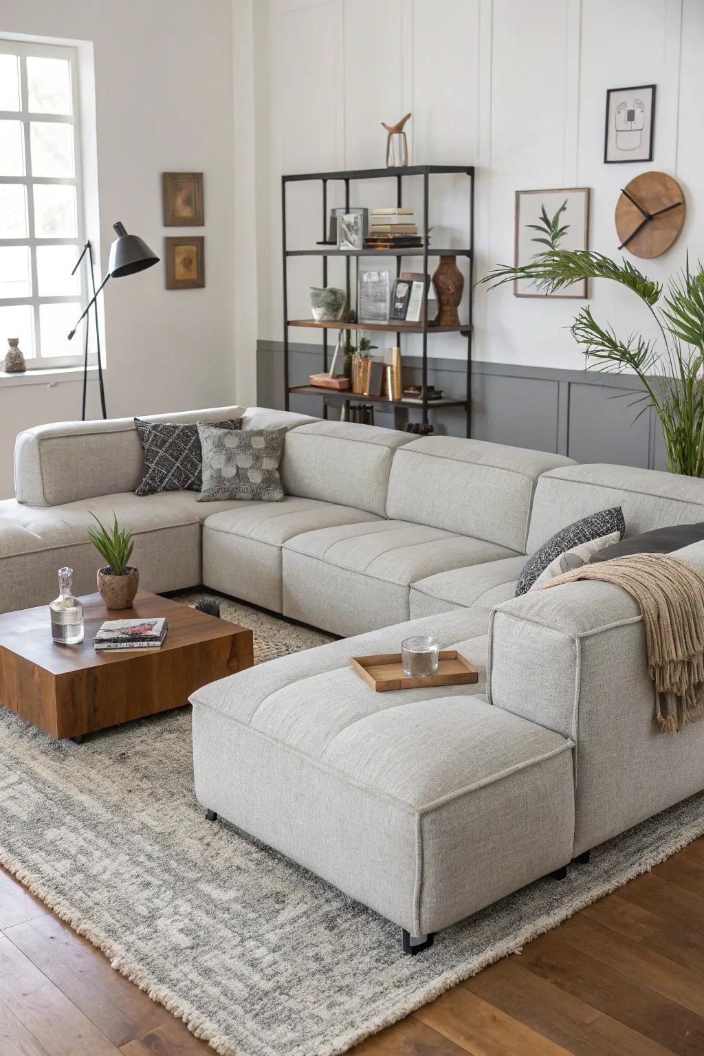 Rearrange your space with a modular corner sofa's flexible design.