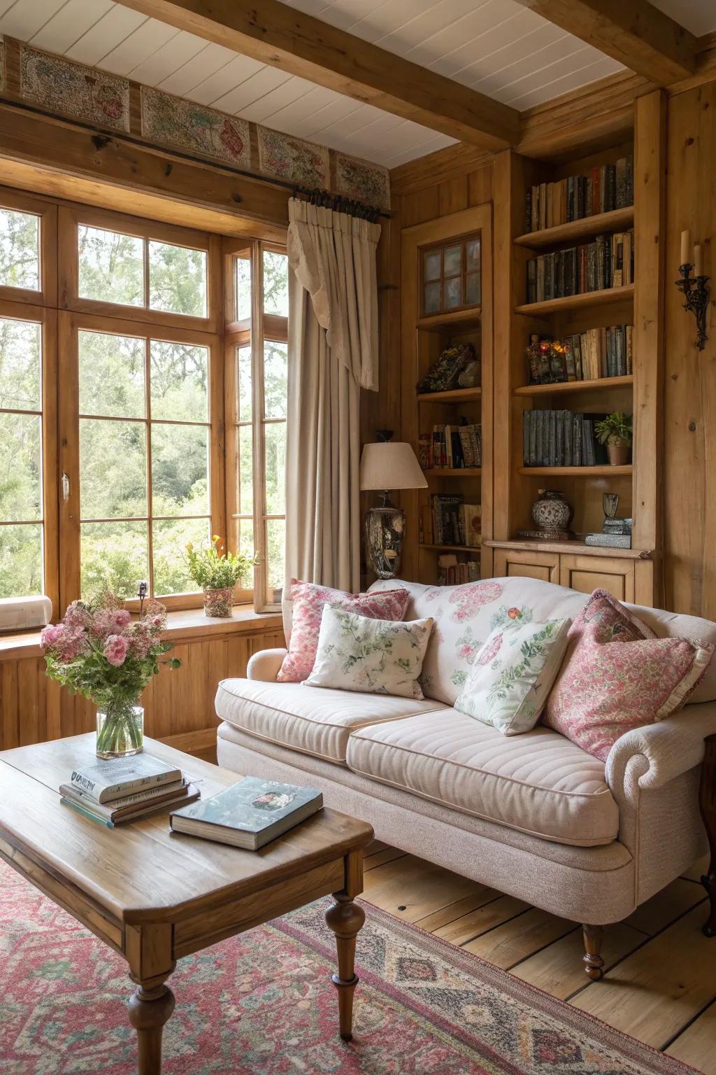 A cozy haven that invites relaxation and warmth.