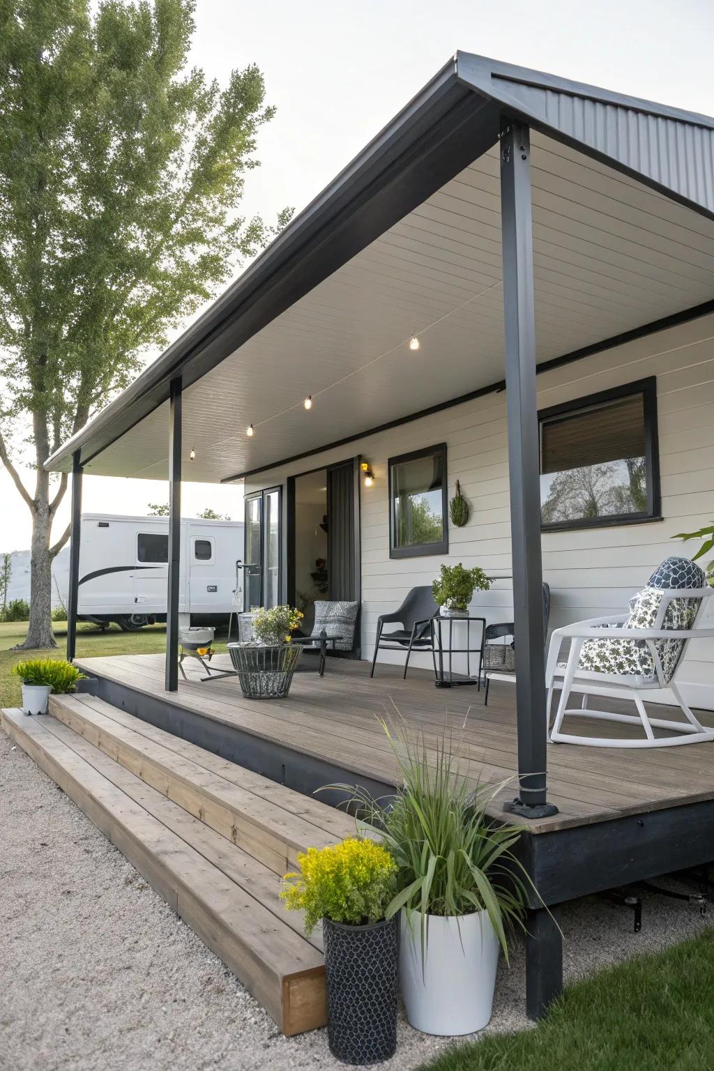 Flat roofs bring a modern vibe, enhancing your porch with minimalist design.