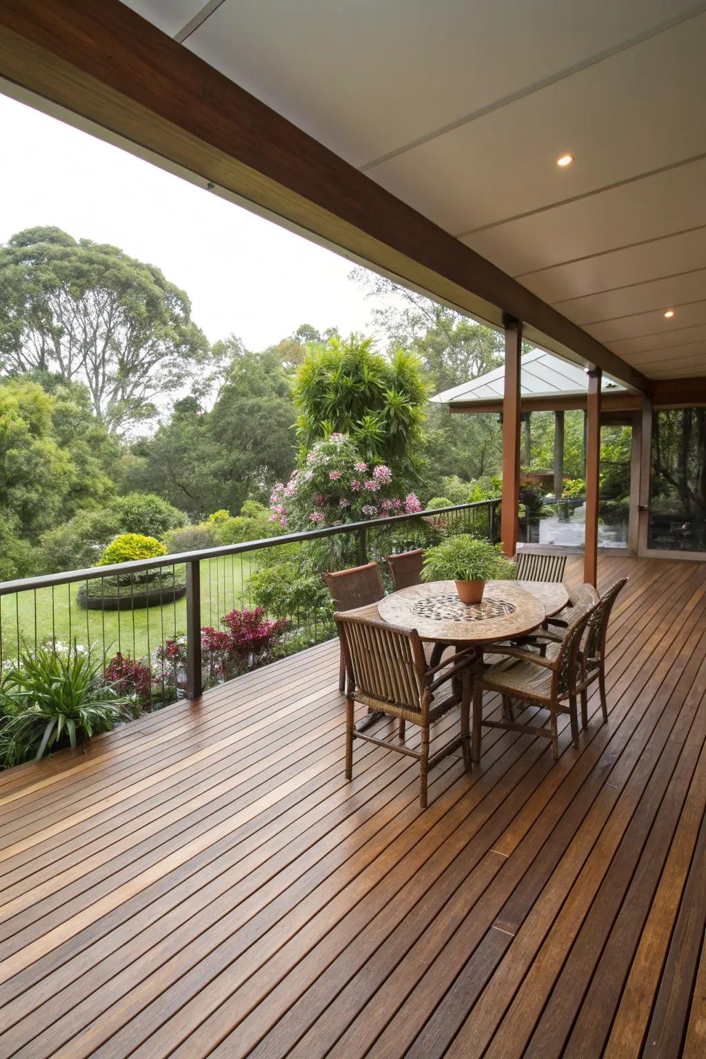 A spotted gum timber deck offering durability and natural beauty.