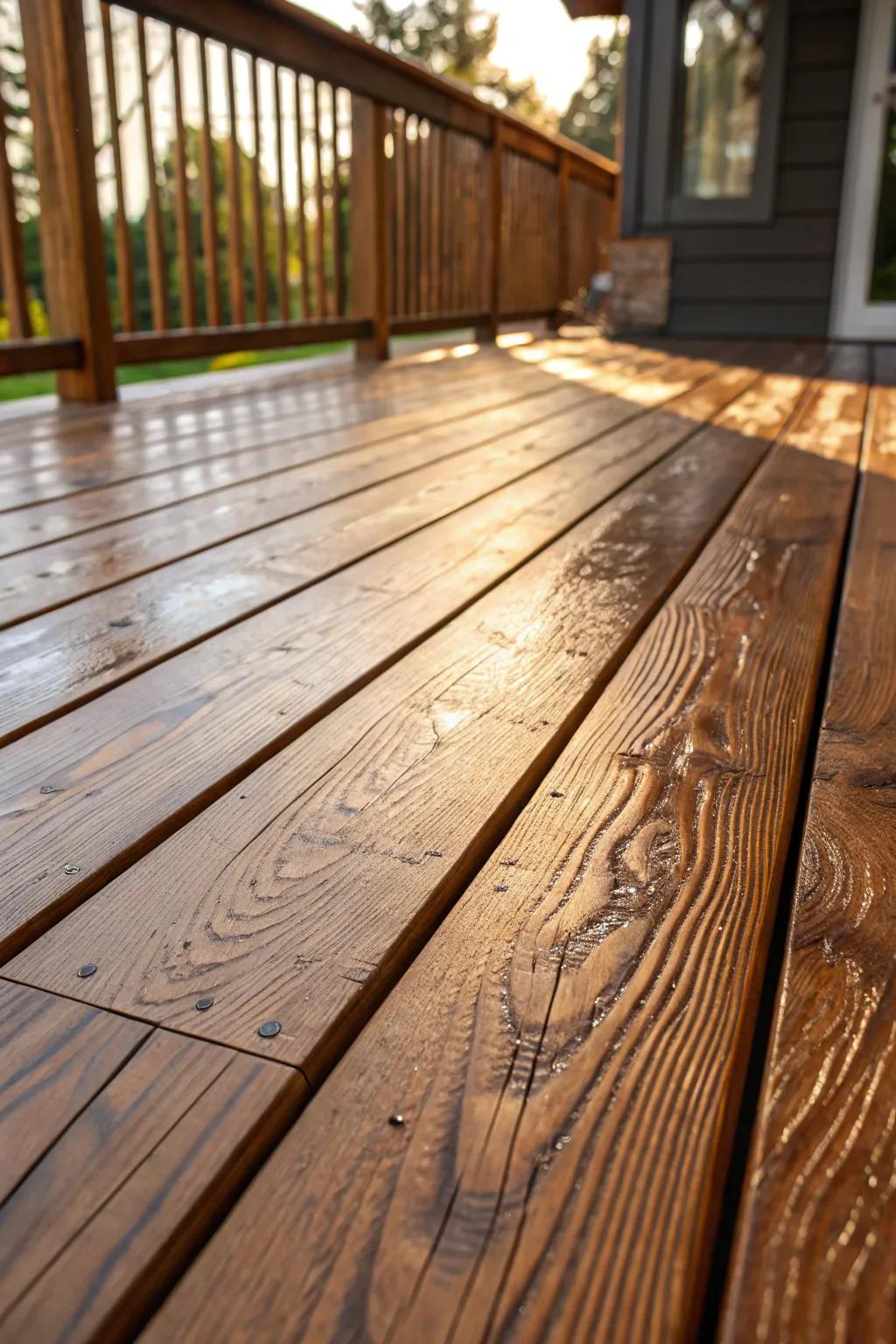 Embrace the rustic charm: Let the wood's natural beauty shine through with a clear sealant.