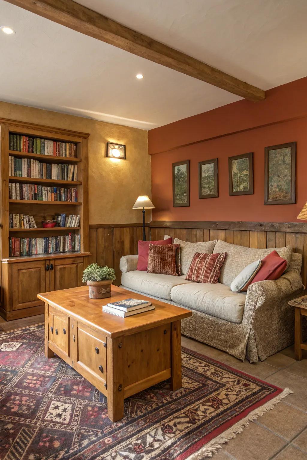 A sanctuary with an inviting and warm color scheme.