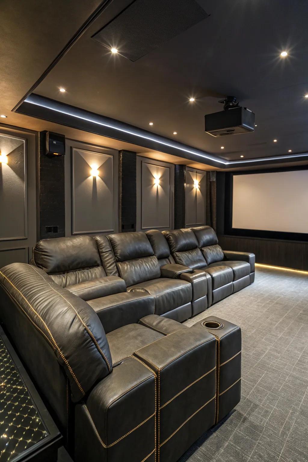 Transform your movie nights with a customizable modular sofa that brings comfort and style to your home theater.