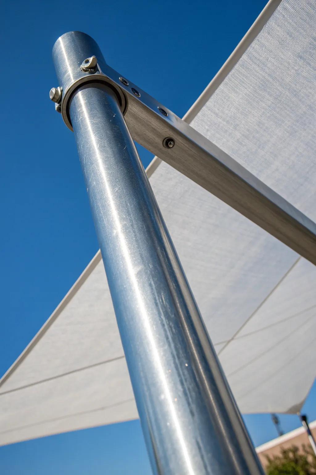 Elevate your outdoor space with the sleek elegance of galvanized steel poles.