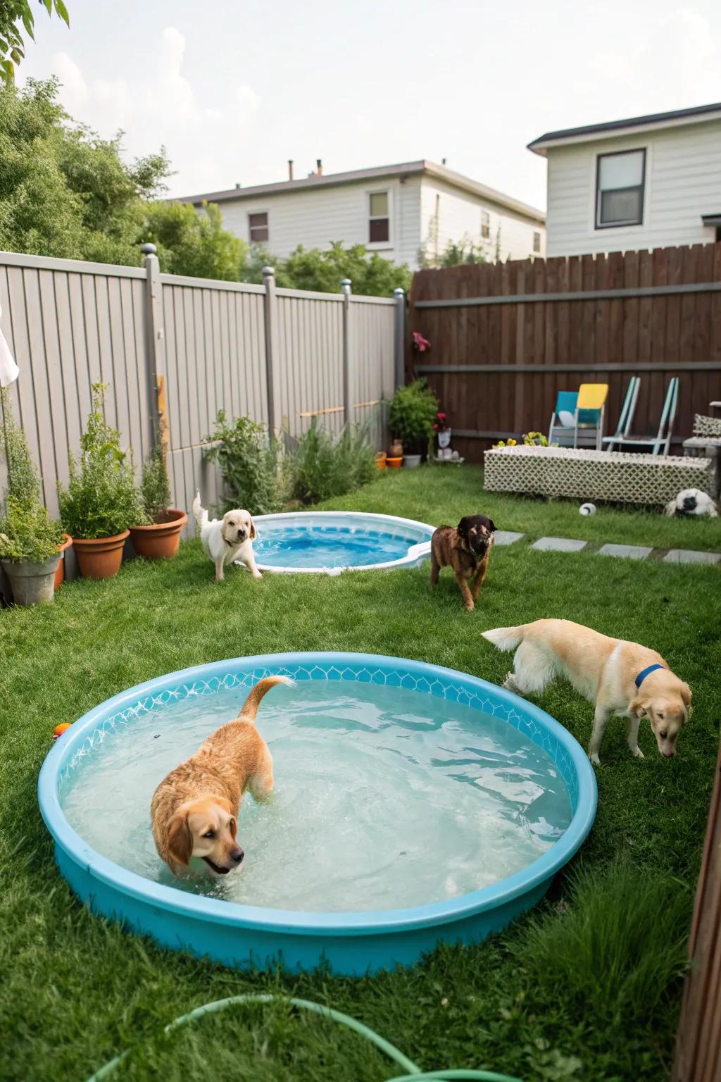 A basic splash zone with a wading pool for those hot summer days.