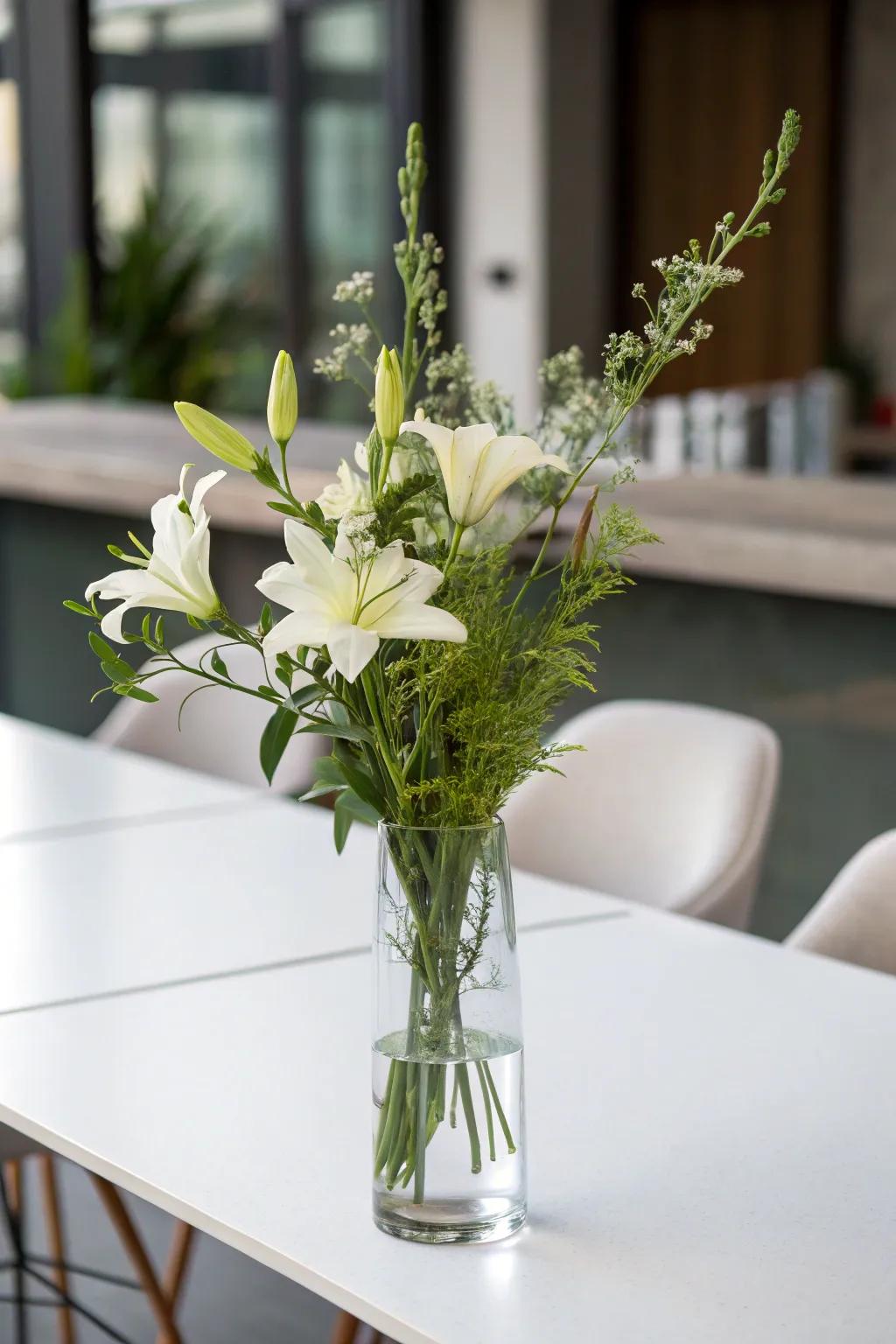 Simplicity is key in creating elegant flower arrangements.