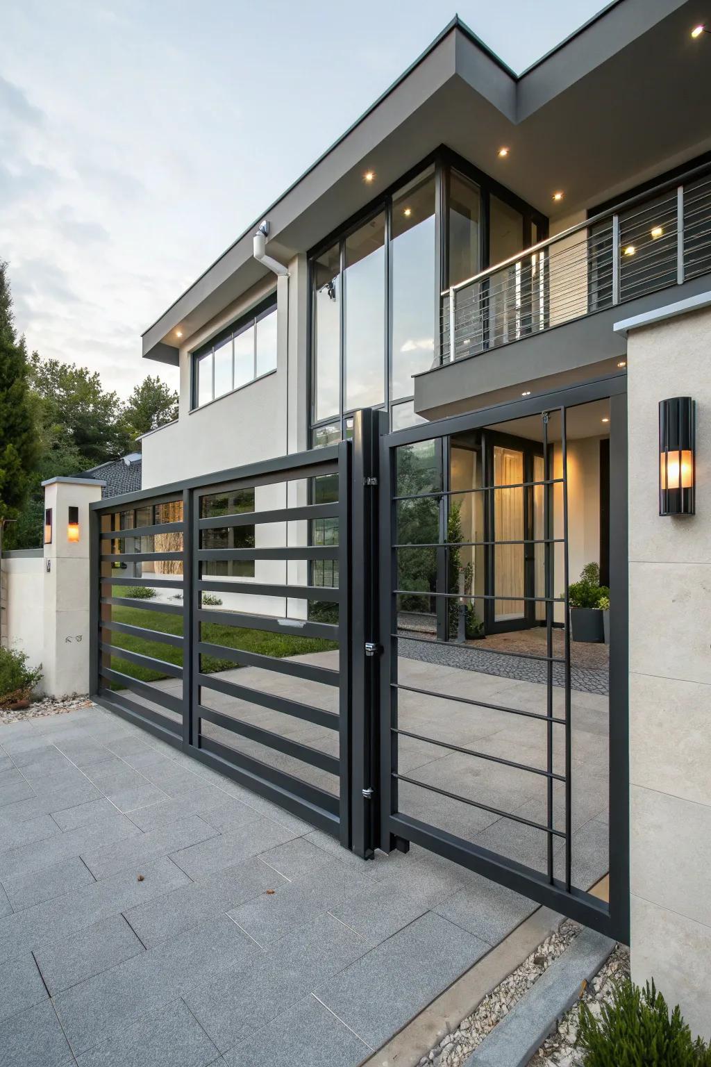 Refined metal gates bring a modern feel to any entrance.