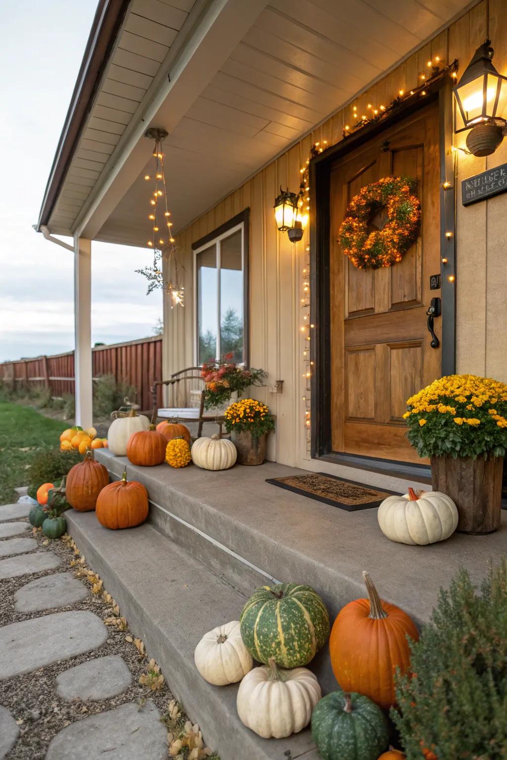 Squash brings a festive mood to any porch setting.