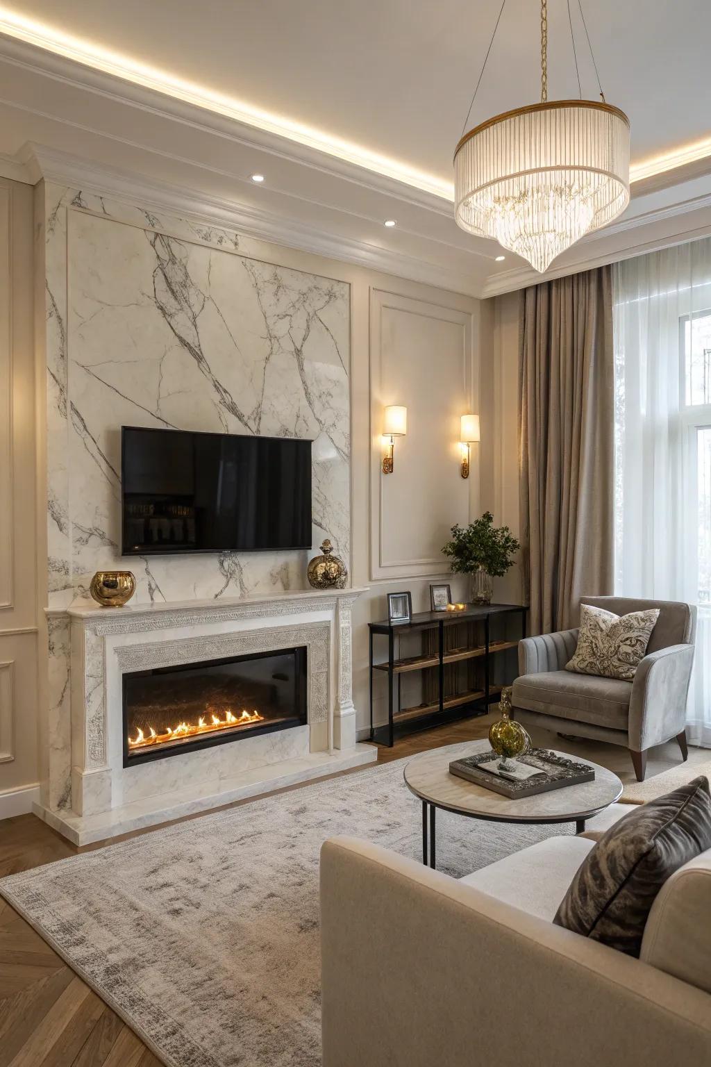 Combine your TV and fireplace for a stylish and functional setup.